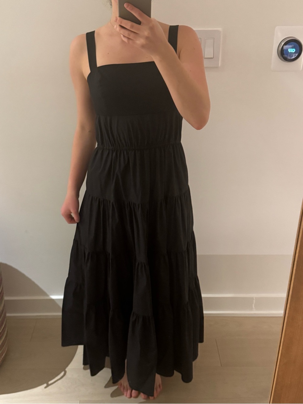 Jason Wu Black Tiered Midi Dress